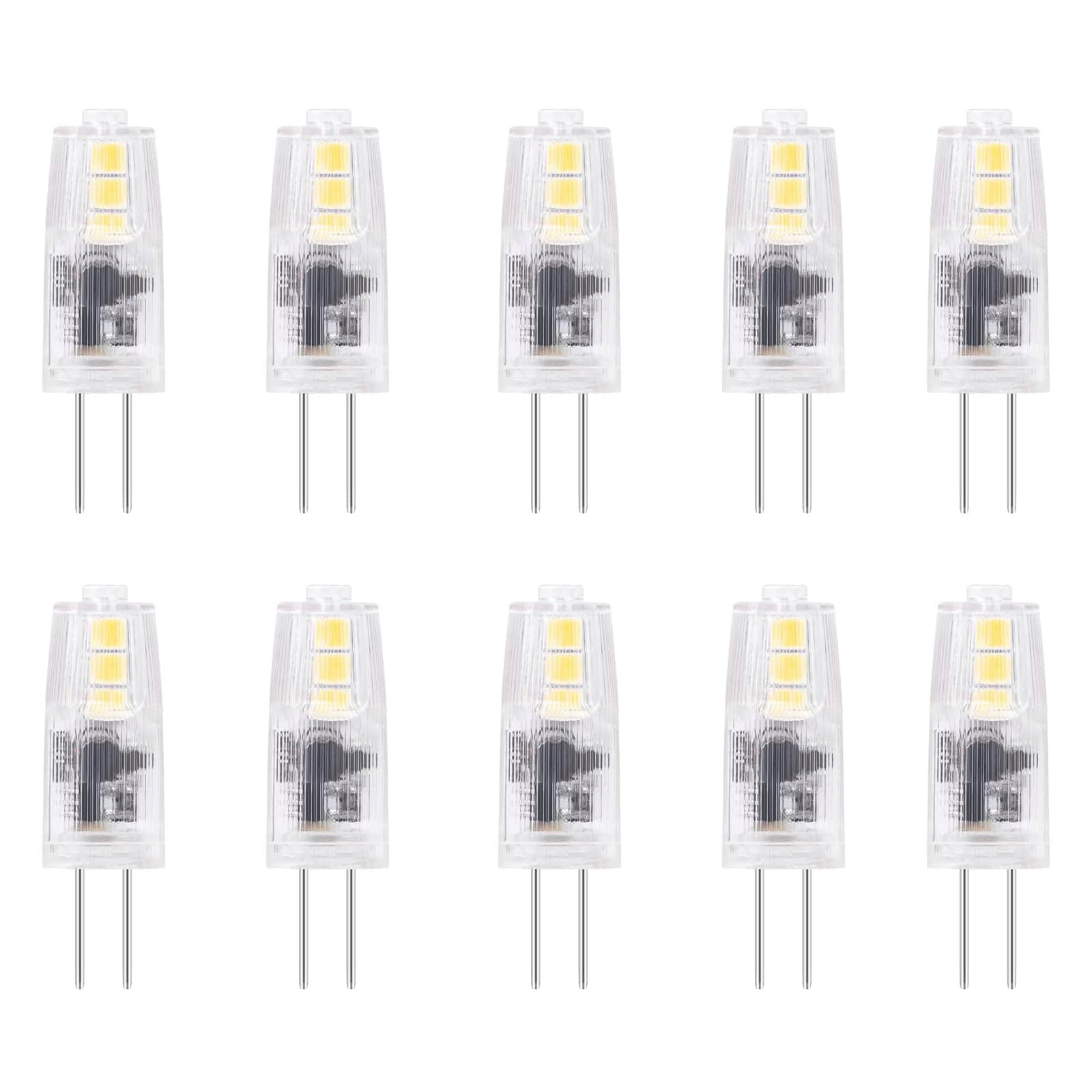 HUAMu G4 COB LED Bulb, DC / AC12V, 2W Cold White 6000K LED Bulb, 20 Watt Halogen Bulb Equivalent, 360° Beam Angle, 200lm, Non-dimmable, Crystal Spotlight Bulb