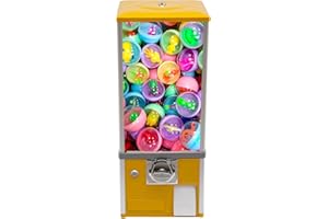 CHYNALYS Vending Machine, Commercial Toy Candy Capsule Vending Machine, Classic Gumball Machine, 4x25 Dual Side Coin Operators Prize Machine Dispenser Candy Machine for Gaming Store, with Keys (Yellow)