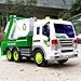 FUN LITTLE TOYS Special Garbage Truck Dump Truck Friction Powered 1:16 Simulation Truck Light Sound, 6 Wheels a Movable Bed, Green White
