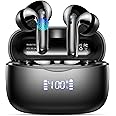 Wireless Earbuds,2025 Bluetooth 5.3 Headphones In Ear with 4 HD microphone, 56H Playtime, HIFI Stereo In Ear Earphones, IPX7 Waterproof Bluetooth Earbuds, LED Display, USB-C, Sport/Work/Leisure/Black