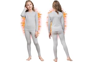 Girls Thermal Underwear Set Ultra Soft Fleece Lined Kids Long Johns Top Bottom Thermals Kids Base Layer Winter Warm
