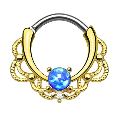 Piercingfaktor Piercing Universal Clicker Schild Ring Septum Nasenpiercing Lippenpiercing Tragus Helix Ohr mit Opal