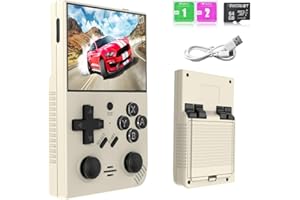 UGTENVERSI R35 Plus Handheld Retro Gaming Console Linux System with 64G Card 15000+ Games,3.5 inch IPS Screen ,Hand held Video Game Console Support 13+ Emulator (Grey)
