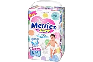 KAO Diapers Merries Sarasara Air Through Pants L-Size ( 9~14kg) 44sheets, Parallel Import Product, Made in Japan