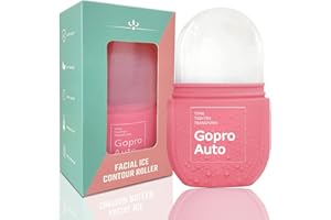 GOPROAUTO Cube Ice Roller for Face, Ice Facial Roller for Eyes Neck Naturally Tone and Tighten Skin, De-puff Eye Bags, Add a Healthy Glow Cryotherapy Enhance Skin Elasticity (Light Pink）