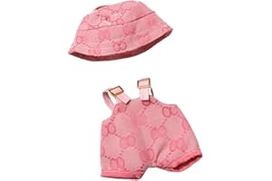 QIAPU 17cm Clothes Set(NO Doll),Hat & Overalls Set Doll Clothes Suitable for Dolls Accessories (Style A)