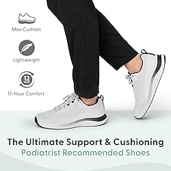Orthofeet Women's Relay Sneaker, White, 6 Wide