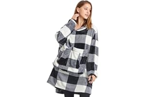 LINYUCHEN Cat Dog Pouch Hoodie Wearable Blanket Sweatshirt Large Pocket Kitten Puppy Carrier Pullover, Oversized Flannel Sweater (White)