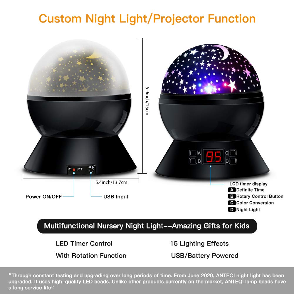 Star Sky Night Lamp Sets for Kids Night Lighting Lampshades with Star Projector Starry Night Lights for Boys Girls Birthday Gifts for 3 4 5 6 7 8 9 10-12 Year Old Kids Christmas Xmas Gift for Children: Baby