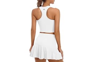 ATTRACO Women Tennis Outfits with Shorts Racerback Golf Skirt Set Athletic Dress