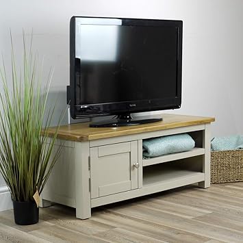 grey painted oak tv unit