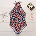 Sexy Women One Piece Swimsuit Push Up Padded Monokini Vintage Floral Bikini Swimming Bathing Wear - M