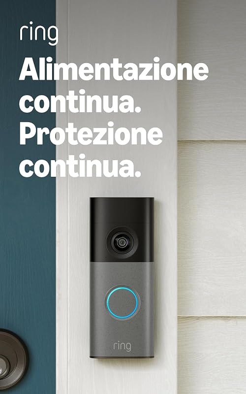 Videocitofono cablato (Video Doorbell Wired) (ultimo modello), Campanello con videocamera, Retinal 2K, zoom avanzato 6x, Prova gratuita di 30 giorni del piano di abbonamento Ring