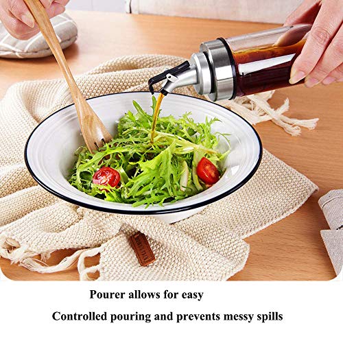 Olive Oil Dispenser Bottle,10 Ounce Cooking Oil Cruet Glass,No Drip