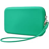 Silicone Small Makeup Bag Pouch for Purse, Travel Toiletry Bag Cute Portable Cosmetic Bag Waterproof Makeup Storage Bag Mini Zipper Clutch Makeup Organizer for Makeup, Beauty Tools (Small Green)