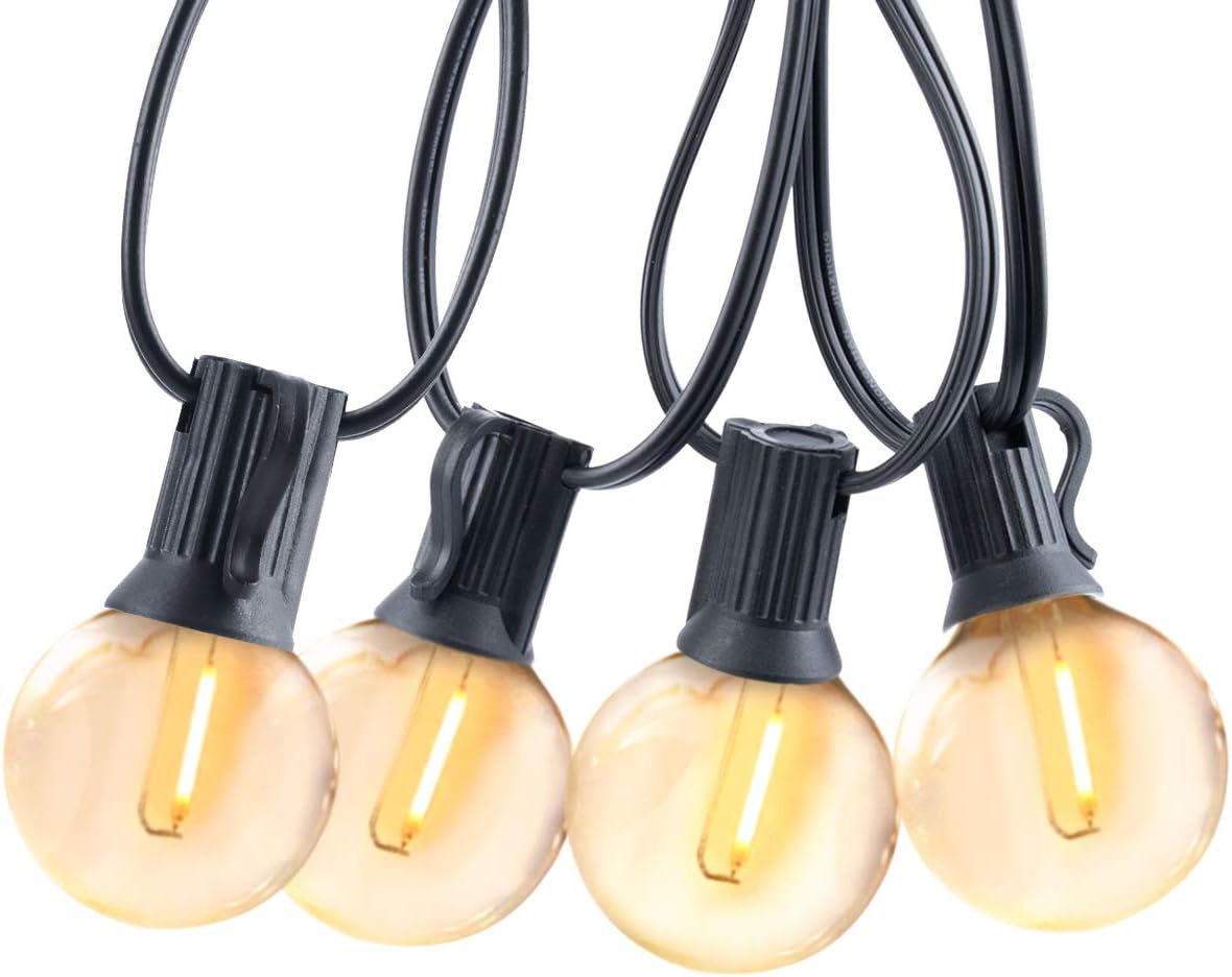 Gimify Outdoor String Lights LED G40 Globe Patio Lights 50FT 25+2 Edison Light Bulbs, Weatherproof for Backyard Patio Garden Party Christmas Indoor/Outdoor Decoration : Garden & Outdoor