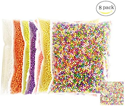 Third Goddess Foam Beads for Slime, Colorful Styrofoam Foam Balls &amp; Fruit Slices for kids, Home Decor, Wedding and Party Decorations(8 Pack)