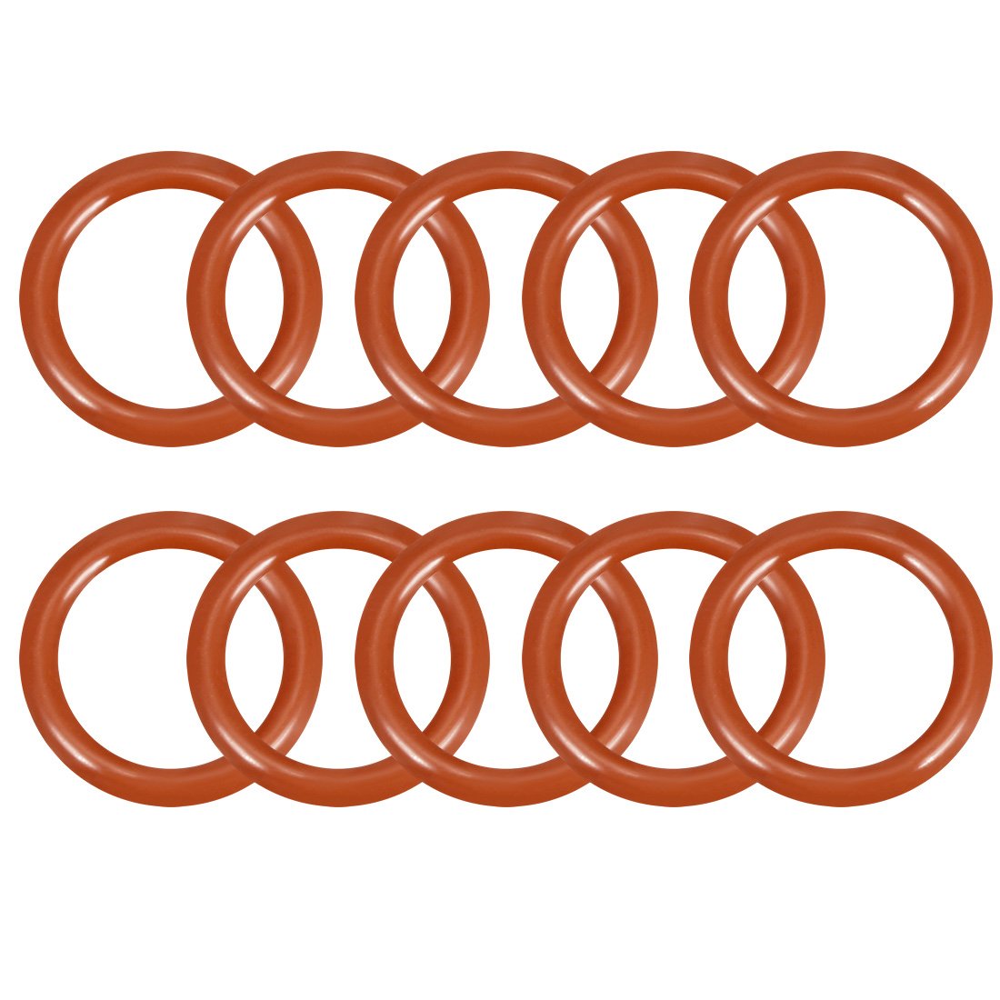 sourcingmap Silicone O-Ring, 16mm OD, 12mm ID, 2mm Width, VMQ Seal Rings Gasket, Red, Pack of 10