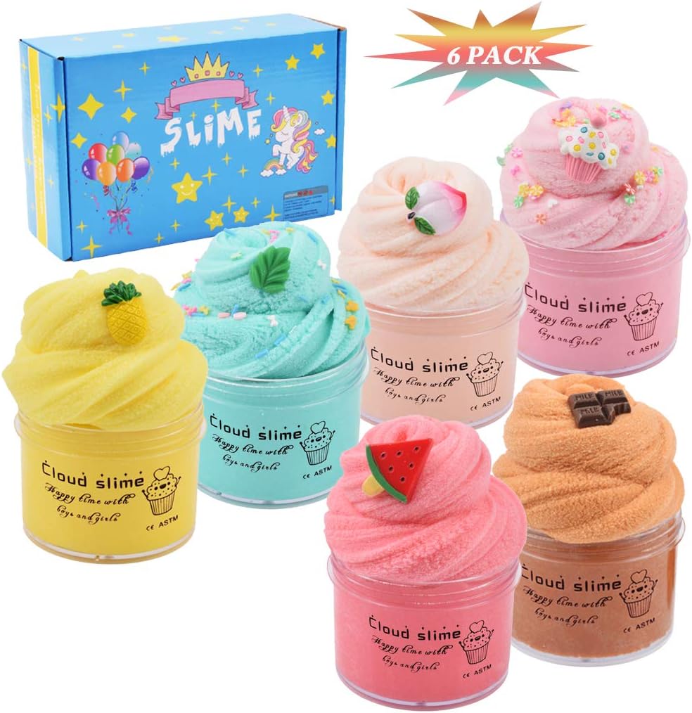 6 Pack Upgrade Cloud Slime Kits with Peach ,Watermelon,Mint