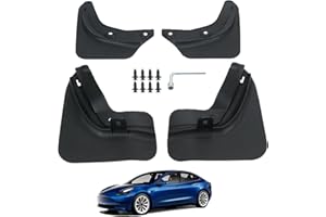 Jawjut Mud Flaps, Compatible with Tesla Model 3 2023,Splash Guard Accessories, No Drilling Required, Black