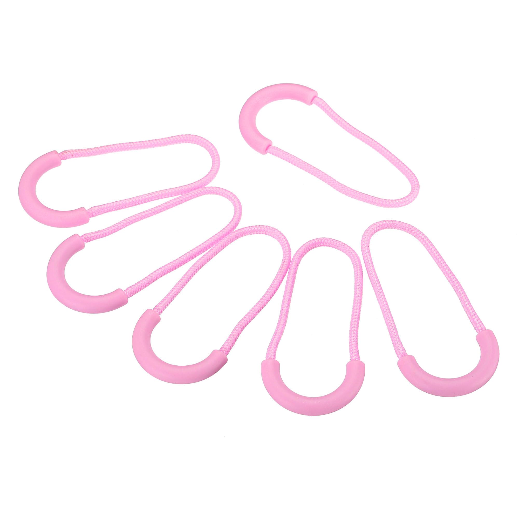 PATIKIL Zipper Pulls Extension Handle Cord, 20 Pack Finger Use Plastic U-Shape Tab Tag Extender for Luggage Backpacks, Pink