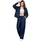 Totatuit Womens 2 pieces Sweatsuit Sets Zip Up Sweatshirts and Sweatpants Tracksuit Lounge Set Travel Outfits with Pocktes