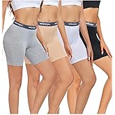 wirarpa Women's Underwear Modal Boxer Briefs Anti Chafing Boyshorts Panties with Crotch 4 Pack