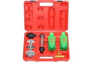 YSTOOL Combustion Leak Detector Kit with Dual-Chamber Head Gasket Leakage Tester Tool 500ML CO2 Reaction Fluid Universal and Dedicated Adapters