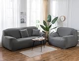 Teynewer 1-Piece Stretch Sofa Cover 4-Seater Grey Non-Slip Elastic Slipcover view 6