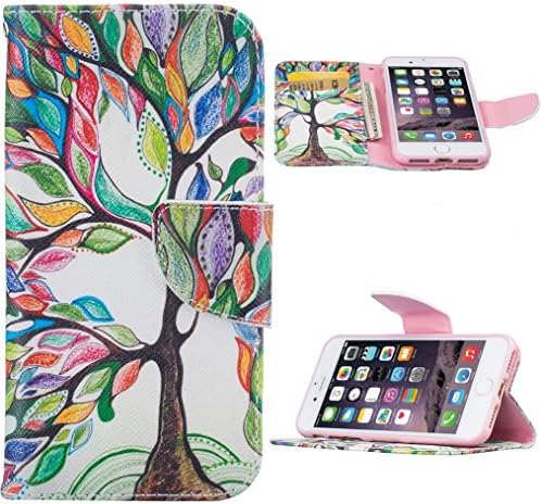 iPhone 7case,iPhone 8 case,Coloyanxi Premium PU Leather Flip Folio Carrying Magnetic Closure [Kickstand Stand] Protective Shell Wallet Case Cover for iPhone 7/8 4.7inch-Lucky Tree