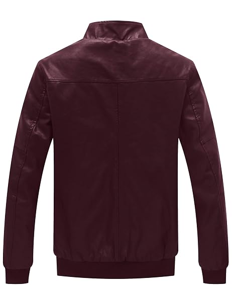 WENVEN MEN’S FAUX FUR JACKET WINTER WARM COATS OUTWEAR WINE RED 2XL