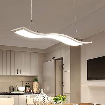 Zyy Pendelleuchte Moderner Minimalismus 36w Led Anhanger Kronleuchter Kreatives Wohnzimmer Esszimmer Schlafzimmer Studie Hangelampe Elegante Weisse Welle Acryl Metall Deko Decke Beleuchtung L80cm Dimme Amazon De Kuche Haushalt