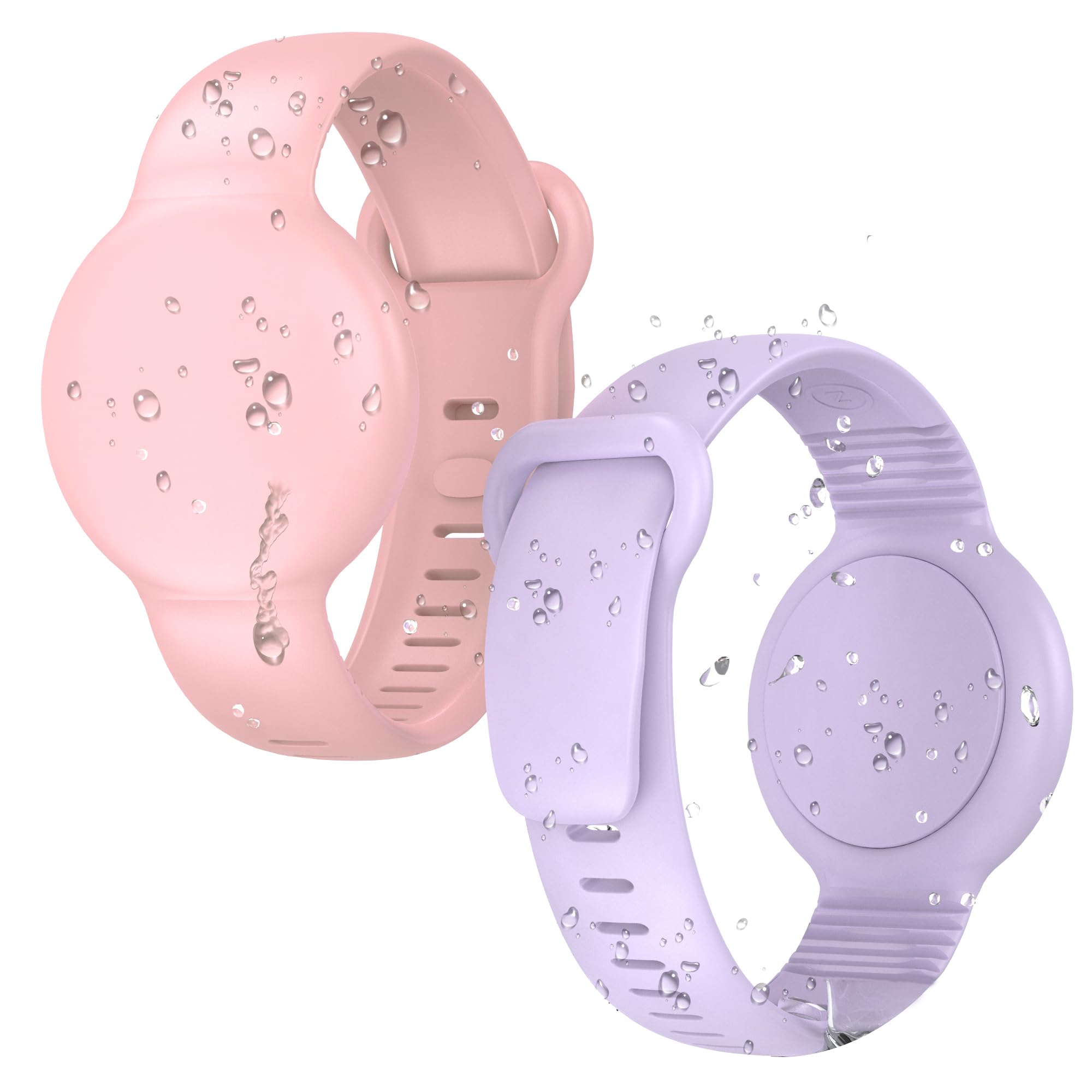 Photo 1 of 2 Pack for AirTag Bracelet for Kids Compatible with Apple AirTag (1st & 2nd Generation), Adjustable, Waterproof Silicone Air Tag Bracelet Kids Wristband Secure Holder for Toddler Child