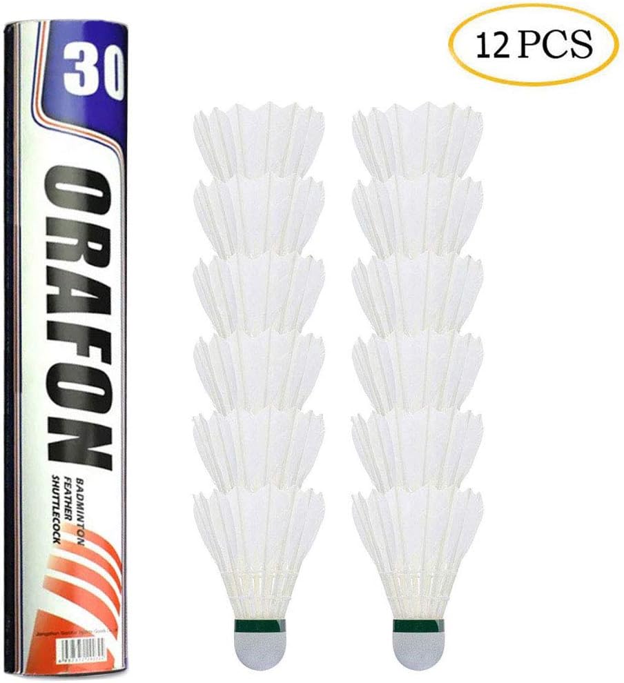 HyAdierTech Badminton Shuttlecock, Advanced Goose Feather Shuttlecocks, 12Pcs Feather Shuttlecocks Training Badminton Balls for Indoor Outdoor Sports Training