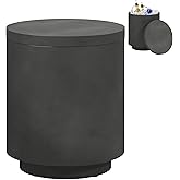 HOMCOM 2.6 Gal Outdoor Cooler Side Table, 3-in-1 Cool Coffee Table with Storage, Removable Ice Bucket and Lid, Concrete Small
