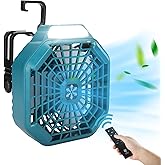 Taingwei Cordless Fan with Remote for Makita 18v Battery,Camping Fan with 3 Energy Efficient Speed Settings and Dimmable Led