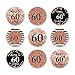 Andaz Press Glitzy Faux Rose Gold Glitter Milestone Chocolate Drop Labels, Cheers to 60 Years, 60th Birthday or Anniversary, 240-Pack, Not Real Glitter, Kisses Party Colored Decorations