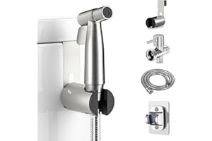GloTika Handheld Bidet Sprayer for Toilet - Adjustable Water Pressure Control with Bidet Hose for Feminine and Baby Wash, Stainless Steel Brushed Nickel Cloth Diaper Bidet Toilet Sprayer
