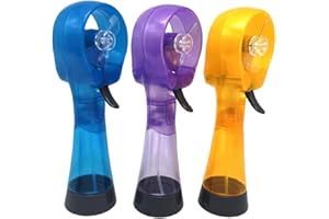 BJPEY Water Misting Fans Portable Personal Handheld Spray Fan Cooling Outdoor Cooler, Pack of 3 (Blue/Purple/Yellow)