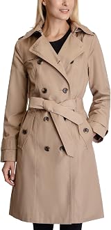 London Fog Womens Rain Lightweight Trench Coat, British Khaki