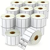 BETCKEY - 2.5" x 1" (64 mm x 25 mm) Multipurpose & Barcode Labels Compatible with Zebra & Rollo Label Printer,Premium Adhesive & Perforated [20 Rolls, 27600 Labels]