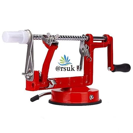 ARSUK Apfelschäler, Apfelentkerner, Kartoffel Obstschäler & Schneider, Obstschneider, Apfelentkerner, Schälmaschine by (rot)