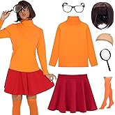 UIMLK Halloween Costumes for Women 2025 Sexy Couples Adult Cosplay Outfit,L Orange