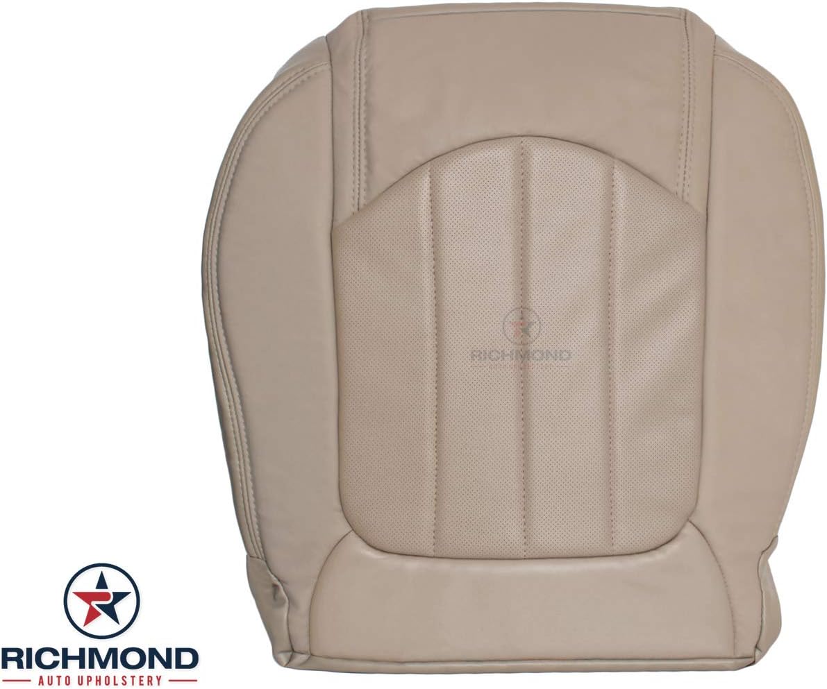 Richmond Auto UpholsteryCompatible with 2010 2011 2012 GMC Acadia Denali - Driver Side Bottom Replacement Perforated Leather Seat Cover, Tan
