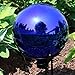 Sunnydaze 10-Inch Glass Mirrored Stainless Steel Gazing Globe - Elegant Ball Lawn Ornament - Blue