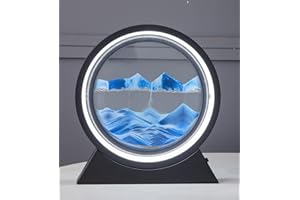 MIUVA Moving Sand Art Lamp,3D Deep Sea Liquid Motion Sand Art Picture Activity Calm Relaxing Desk Toys,360 Rotatable Quicksand Painting Light for Home Office Decor Creative Gift (Ocean