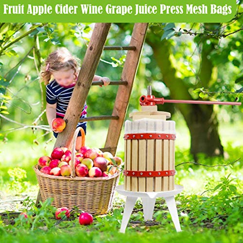 W&W Brew Bags Reusable Straining Mesh Bag for Fruit Wine Cider Press Apple Grape Filter Bag Drawstring Brew in a Bag 250 Micron (White, Multi-Size/3pcs)