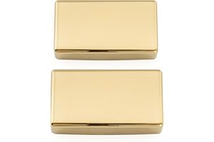 Musiclily Pro No-Hole Sealed Nickel Silver Alloy Humbucker Pickup Covers for Electric Guitar, Gold (Set of 2)