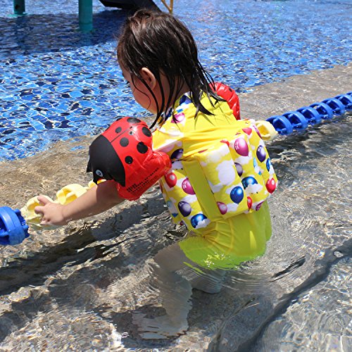 Kids Swim Suit Toddler Float Swimwear with Cap and Armband Sun Protection