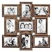Hello Laura - 9 Opening Photo Frame Classic Royal Rustic Bronze Frame 18 x 18 Wall Hanging Photo Frame for 4 x 6 inch Photo Sockets x 9 Frame Edge | Gallery Style